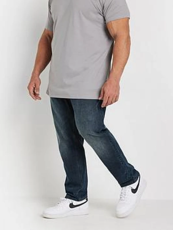 Image of BadRhino BadRhino Men Washed Denim Stretch Jeans in Blue Size: 42R Blue 42R Male 5063111651368