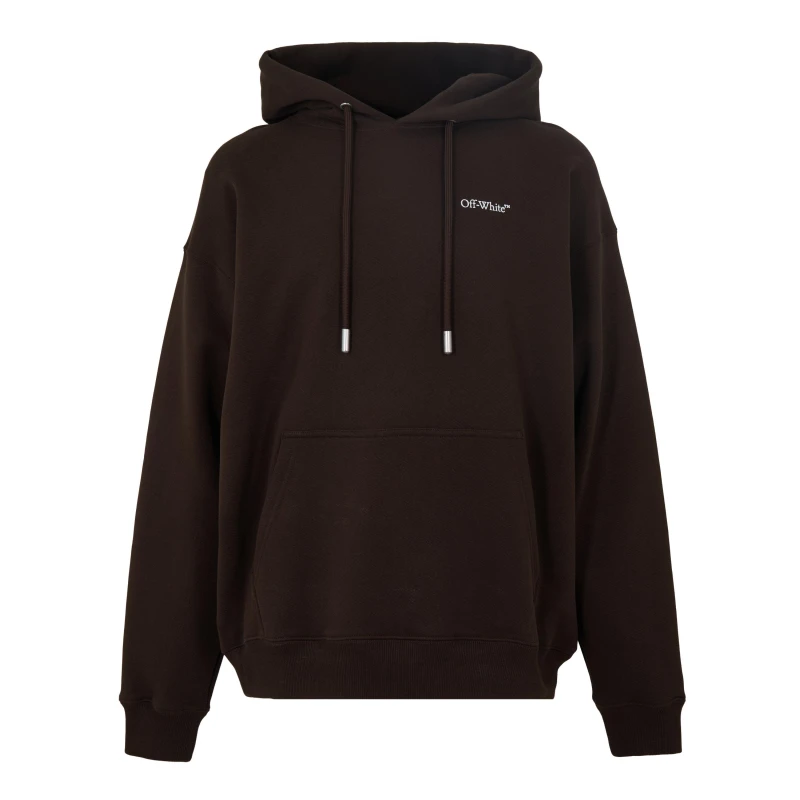 Image of Off White Mens Diag Skate Pull Over Hoodie Chocolate-White male XS