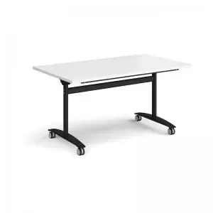 Image of Rectangular deluxe fliptop meeting table with Black frame 1400mm x