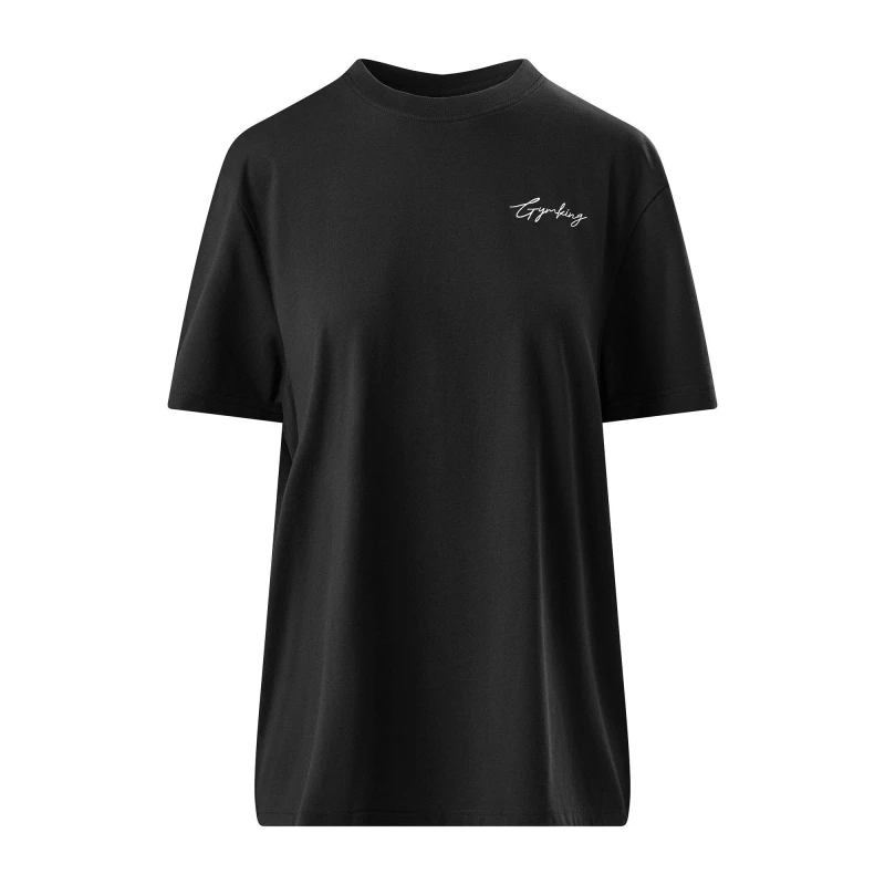 Image of Gym King Womens Reset Boyfriend Oversized T-Shirt Black female 10 (S)