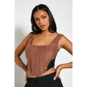 Image of I Saw It First Contrast Panel Corset - Black