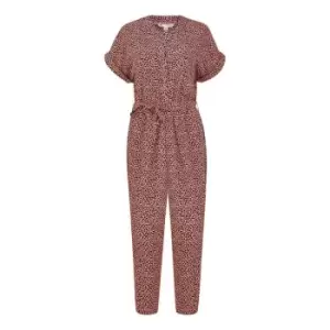 Image of Yumi Coral Animal Dash Print Wrap Midi Dress - Orange