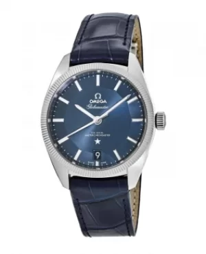 Image of Omega Constellation Globemaster Blue Dial Leather Strap Mens Watch 130.33.39.21.03.001 130.33.39.21.03.001