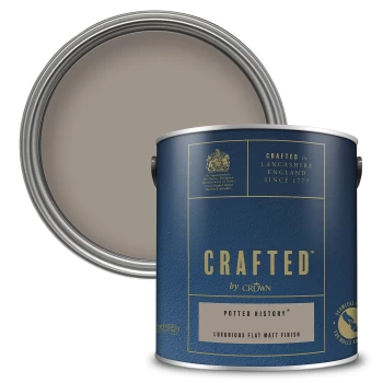 Image of CRAFTED by Crown Flat Matt Interior Wall, Ceiling and Wood Paint - Potted History - 2.5L