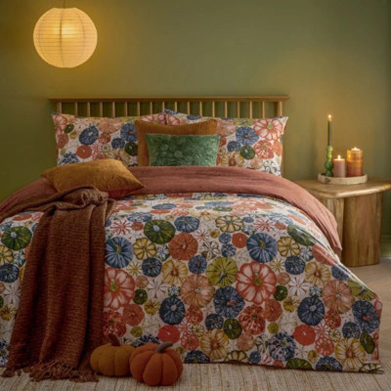 Image of Picking Patch Pumpkin Duvet Cover Set Pecan, Pecan / Single