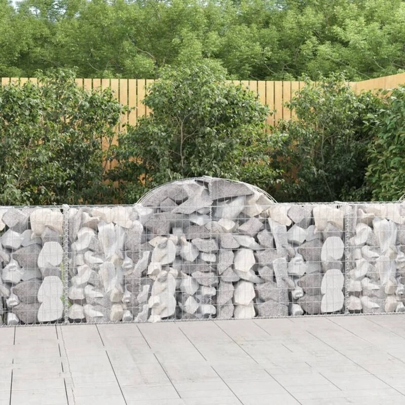 Image of VIDAXL Vidaxl - Arched Gabion Baskets 6 pcs 200x30x80/100cm Galvanised Iron 8720845566760
