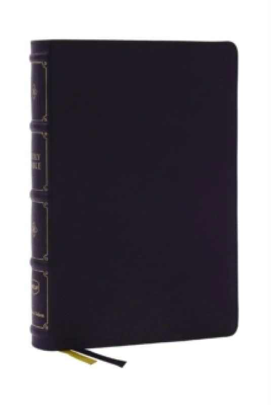 Image of NKJV, Large Print Thinline Reference Bible, Blue Letter, Maclaren Series, Leathersoft, Black, Comfort Print. Leather / fine binding. By Thomas Nelson