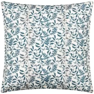 Image of Paoletti Minton Tiles Large Outdoor Cushion Petrol