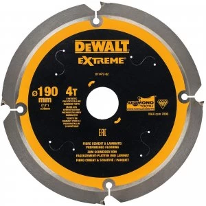 Image of DEWALT PCD Fibre Cement Saw Blade 190mm 4T 30mm