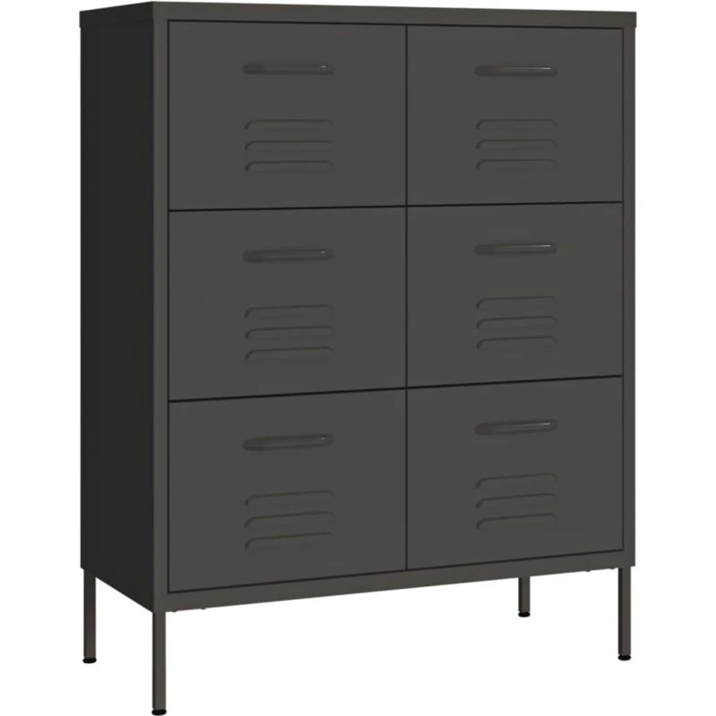 Image of VIDAXL Drawer Cabinet Anthracite 80x35x101.5cm Steel Vidaxl 8720286564622