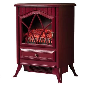 Image of Connect It Connect It Small Red Stove Flame Effect Fan Heater 1850W