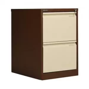 Image of Bisley 2 Drawer Filing Cabinet Lockable 470x622x711mm CoffeeCream