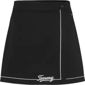 Image of Tommy Jeans Baseball Wrap Mini Skirt - Black