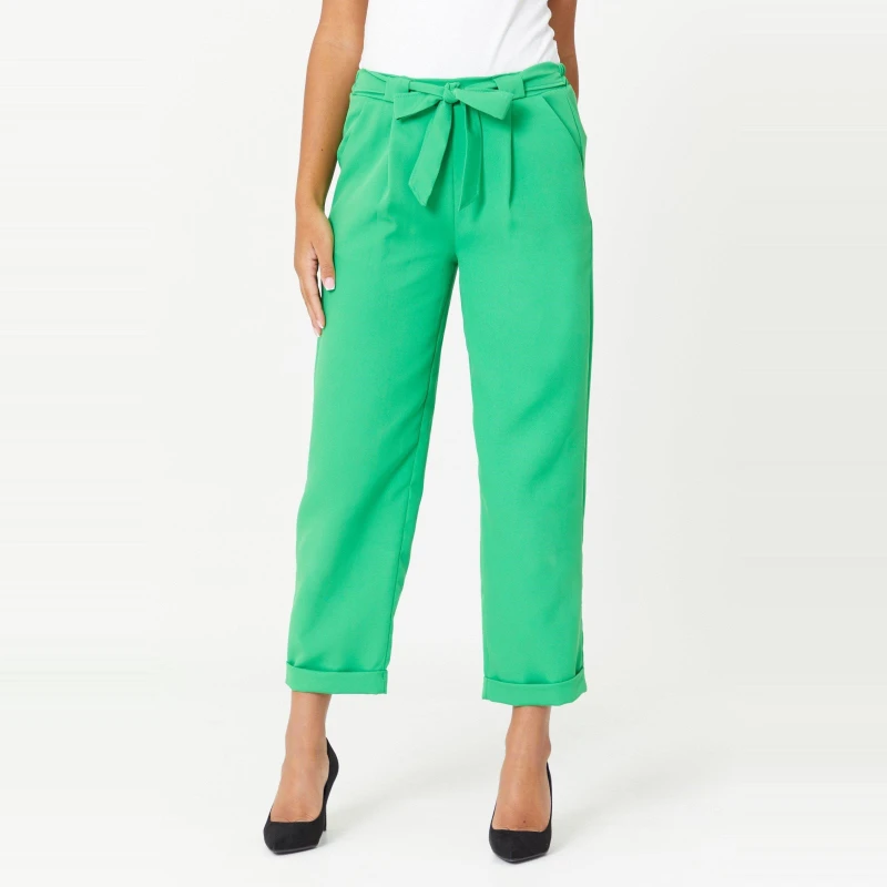 Image of Be You Paper Bag Waist Trouser - Green Green 10