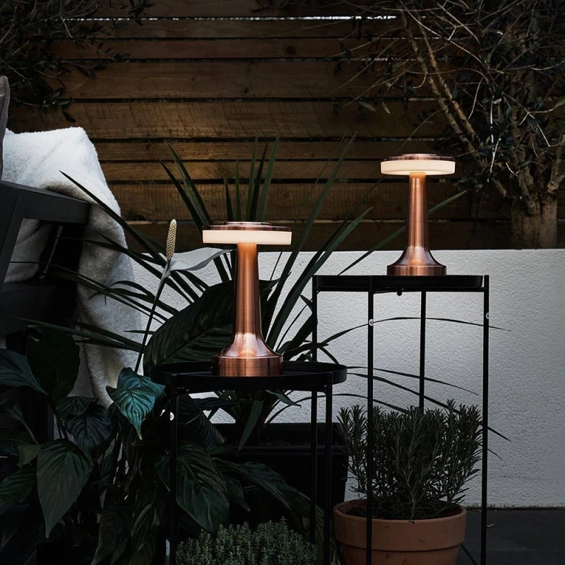 Image of ValueLights Pair of Talence Copper LED Touch Table Lamp Copper unisex