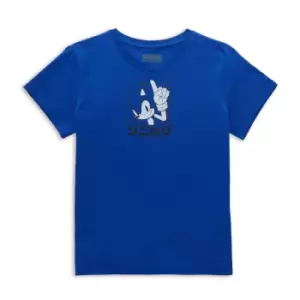 Image of Sonic The Hedgehog Sonic Katakana Womens T-Shirt - Blue - XXL