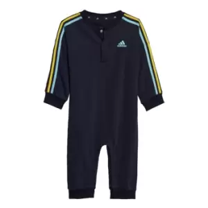 Image of adidas Essentials 3-Stripes French Terry Bodysuit Kids - Legend Ink / Bliss Blue / Impa