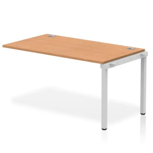 Image of Impulse Bench Impulse Bench Single Row Ext Kit 1400 Silver Frame Office Bench Desk Oak IMBSXT14OAKS