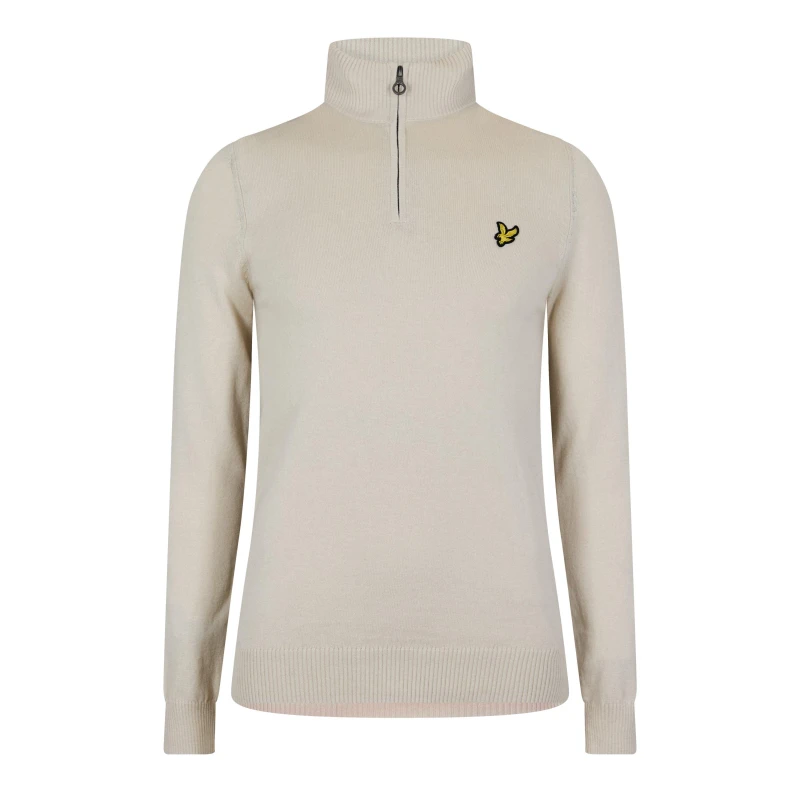 Image of Lyle and Scott Quarter-Zip Jumper - Beige Beige XS