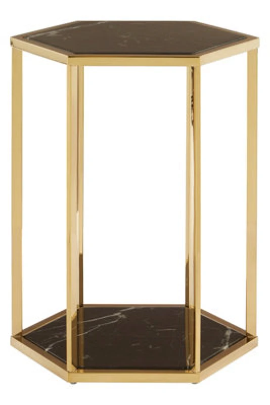 Image of Orsina Piermount Black And Gold Finish End Table