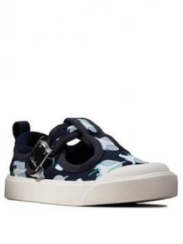 Image of Clarks Toddler City Dance Canvas Shoe, Navy, Size 5 Younger