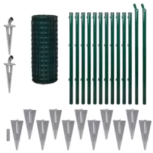 Image of Vidaxl Euro Fence Steel 25X1 M Green