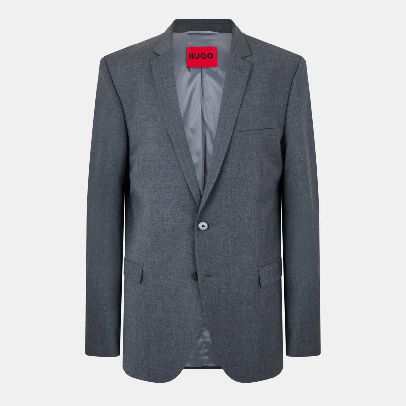 Image of Hugo Mens Tailored Fit Blazer Dark Grey 028 male 36L (46L)