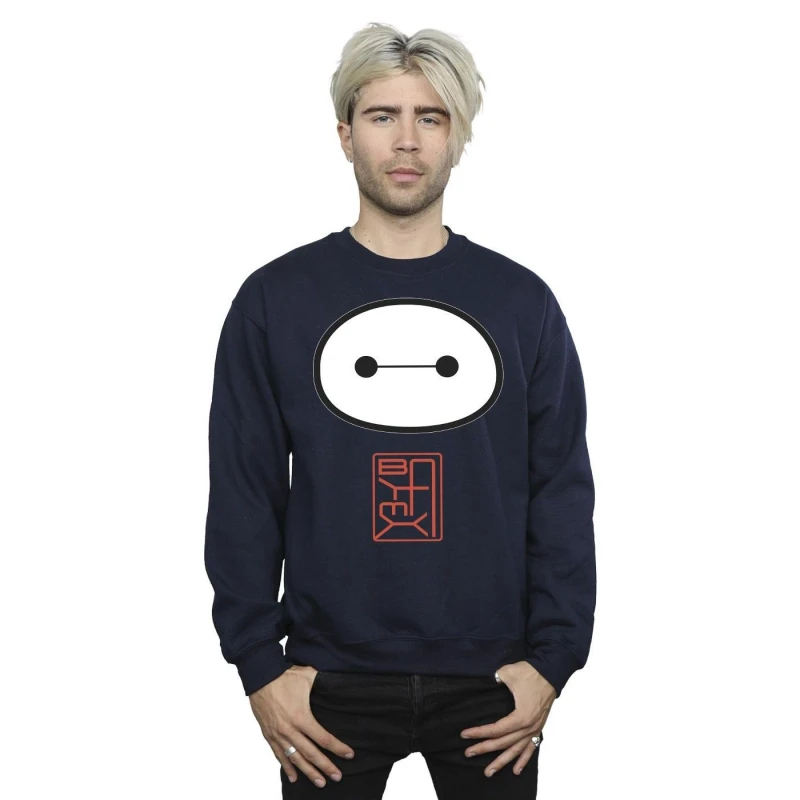 Image of Disney Men Big Hero 6 Baymax Icon Sweatshirt in Navy Size: Small Navy S Male 5059934878327