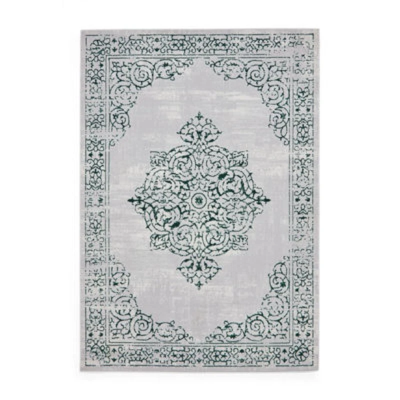 Image of Artemis B9076A Metallic Effect Yarn Rug Green Silver