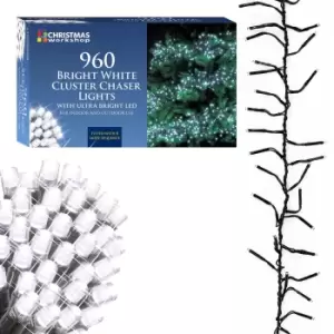 Image of Christmas Workshop 13.9m 960 LED White Chaser Cluster Lights