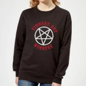 Image of Sinners are Winners Womens Sweatshirt - Black - 3XL - Black