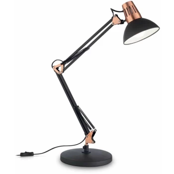 Image of Ideal Lux - 1 Light Desk Lamp Black, E27