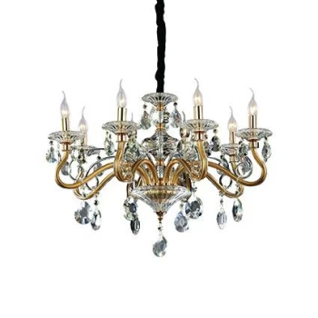 Image of Negresco 8 Light Chandelier Gold Finish, E14