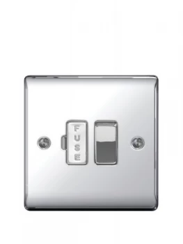 Image of British General Electrical Raised Switched Fused Connection Unit - Polished Chrome