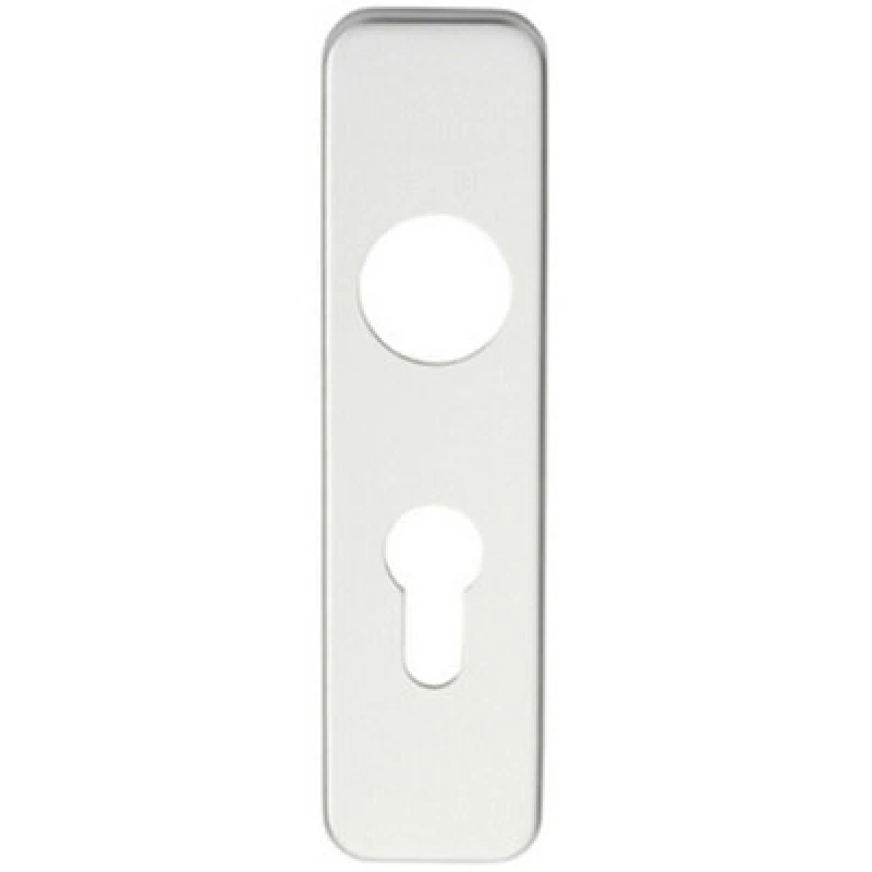 Image of Loops PAIR Door Handle Euro Lock Plate for Safety Levers 154 x 40mm Satin Aluminium Multi unisex