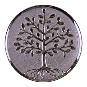 Image of Ceramic Silver Tree Of Life Plate, Wall Hanging or Freestanding 27cm