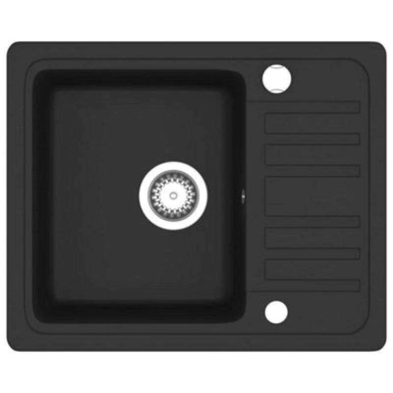 Image of Vidaxl Granite Kitchen Sink Single Basin Black