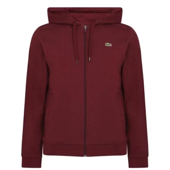 Image of Lacoste Logo Zip Hoodie - Red