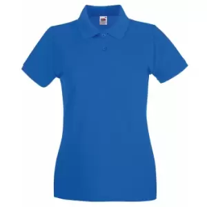Image of Fruit Of The Loom Ladies Lady-Fit Premium Short Sleeve Polo Shirt (XS) (Royal)