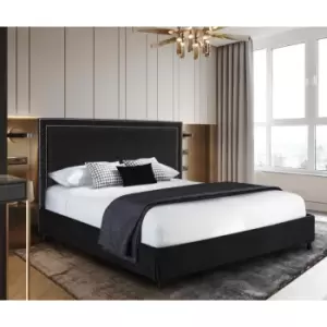 Image of Sensio Bed Double Plush Velvet Black