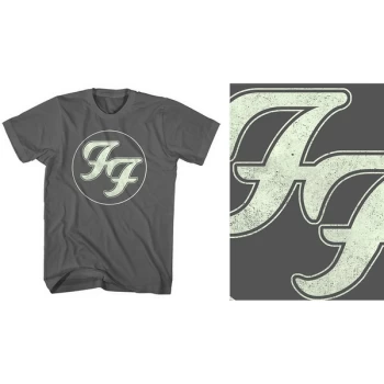 Image of Foo Fighters - Gold FF Logo Unisex X-Large T-Shirt - Grey