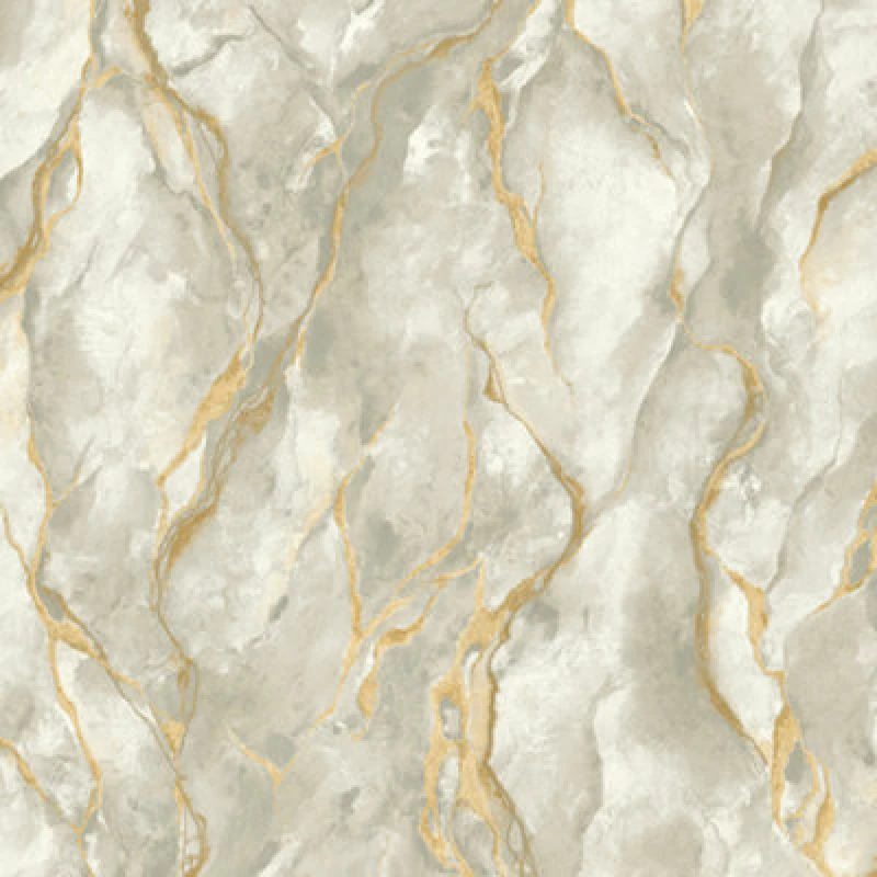 Image of Rasch Pandora Grey/Gold Heavyweight Vinyl Wallpaper, Grey 400129