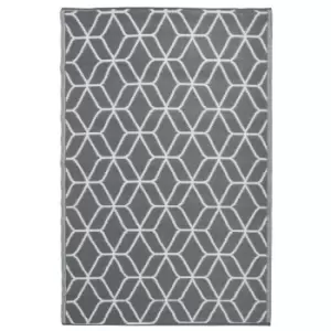Image of Outdoor Garden Caravan Camping Carpet Rug Geometric Grey 1.8m - Fallen Fruits