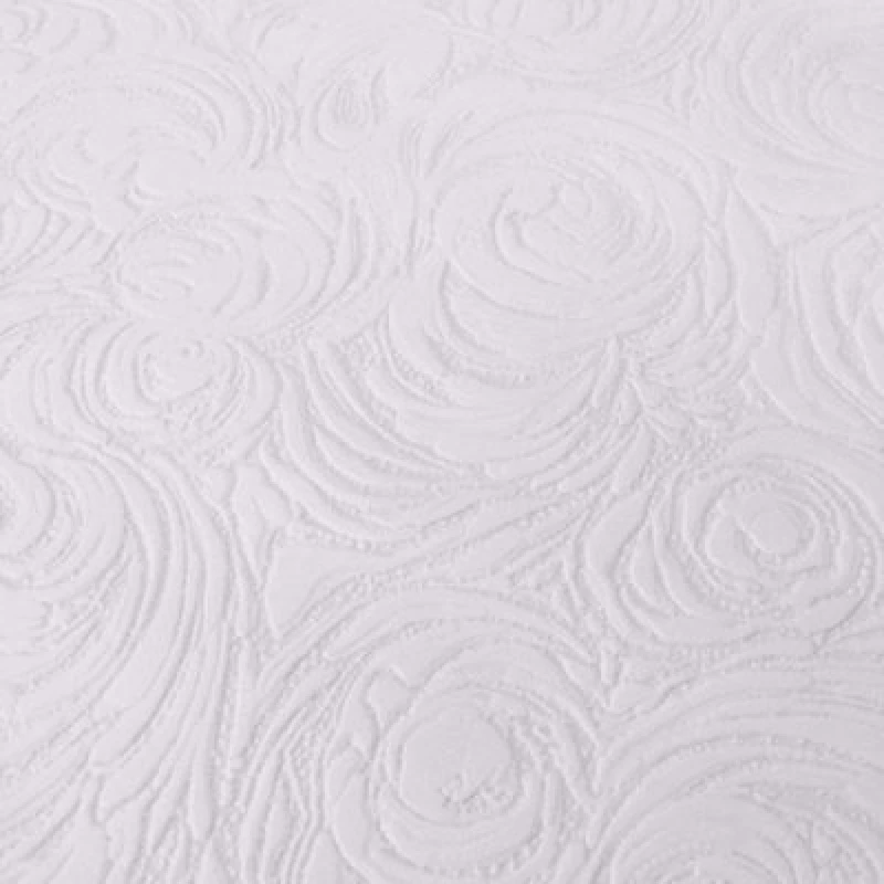 Image of As Creation Blown Vinyl Rose Swirl White Wallpaper 2613-11