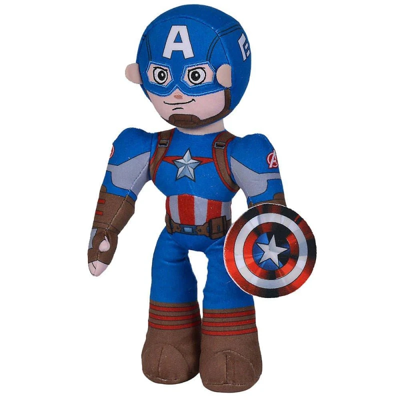Image of Marvel Marvel Captain America Poseable Plush Figurine - Black One Size