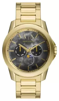 Image of Armani Exchange AX1737 Mens Grey Dial Moonphase Gold- Watch