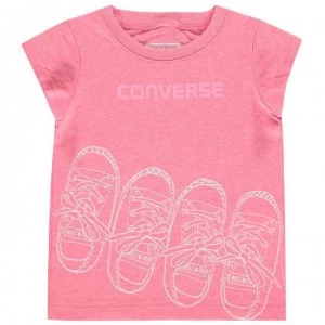 Image of Converse Trainers T-Shirt Baby Girls - Neo Pink