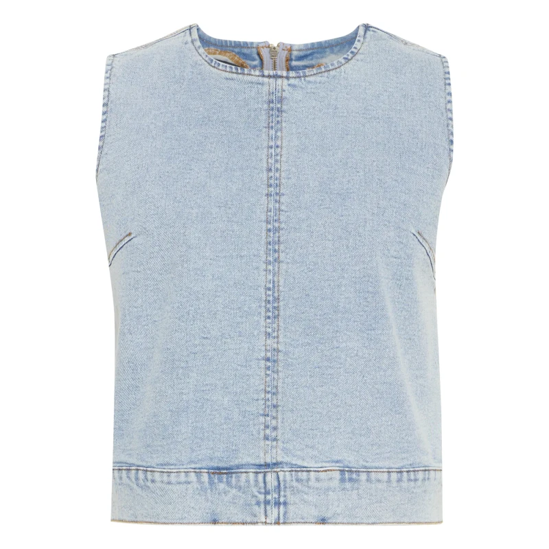 Image of Ichi Womens denim tank top Ichi Armios Bleu Female 38