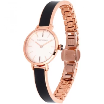 Image of Agama Black & Rose Gold Plain Bangle Watch