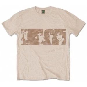 Image of The Beatles White Album Faces Mens Sand T Shirt: Medium